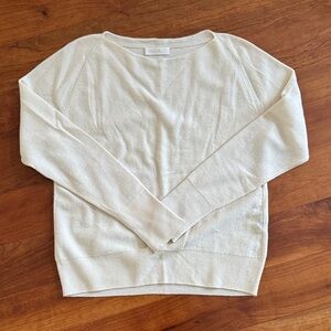 Elegant Cream Cashmere Women's Sweater